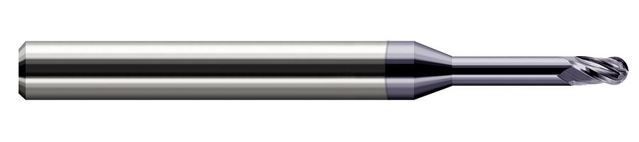 Picture of Harvey Tool 860647-C3 .047 Ball Carbide Stb FL 6x RCH EM, AlTiN End Mill Standard Flute Standard Helix Carbide AlTiN Single End Ball NoseBall